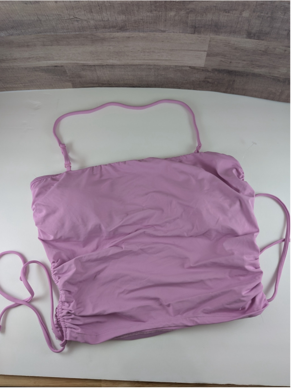 ROXY Purple Bandeau Adjustable Tankini Bikini Top Large